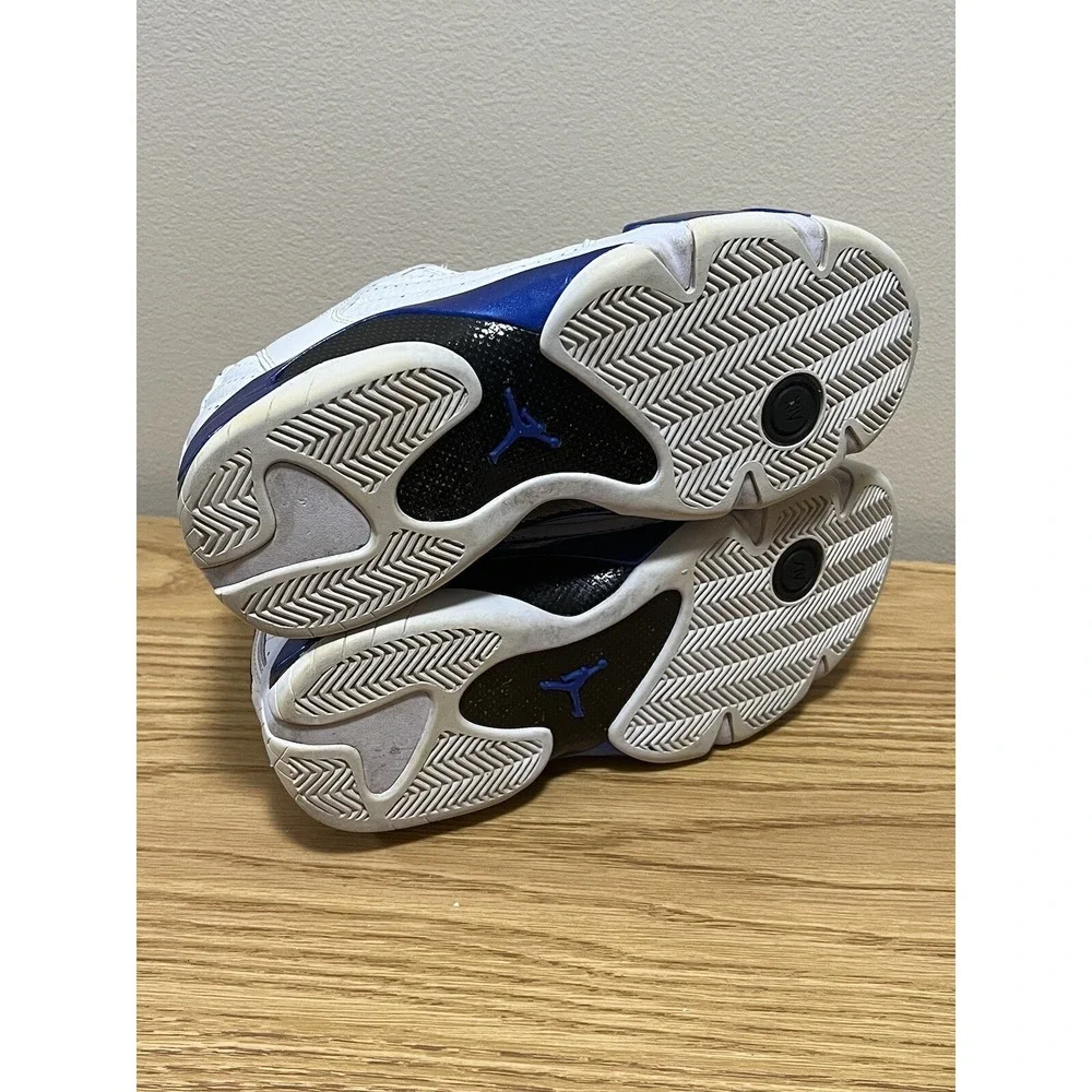 Nike Air Jordan 14 White‎ Hyper Royal Blue size 9 487471-104 OG XIV Retro Shoes